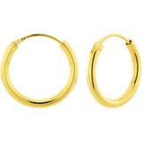 Gold plated oorringen, plain, 20 mm