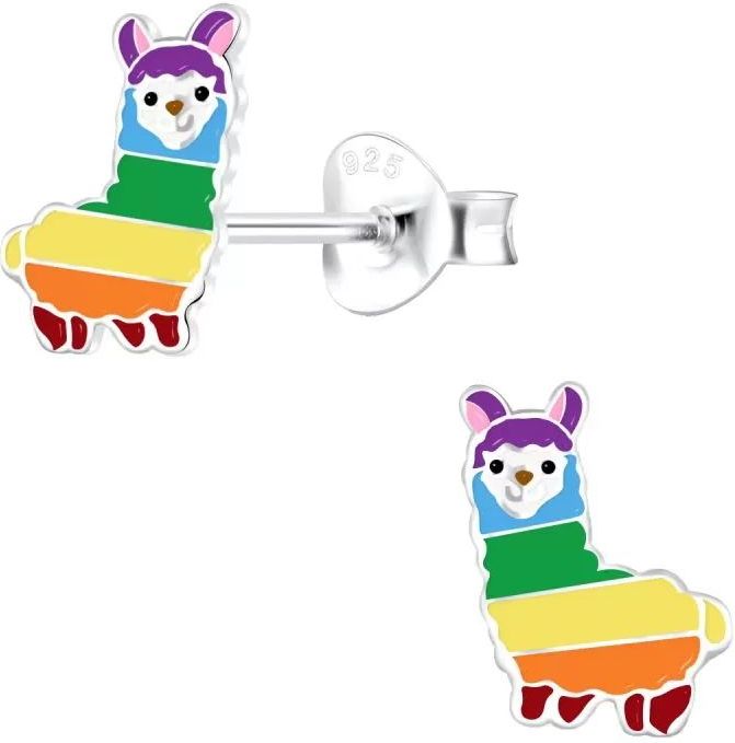 Zilveren oorstekers, regenboogalpaca