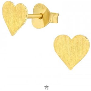 Gold plated oorstekers, geruwd hart