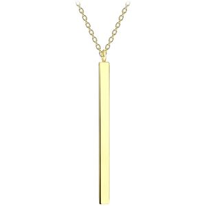 Gold plated ketting met hanger, staafje