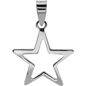 Zilveren hanger, opengewerkte ster