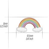 Zilveren ketting met hanger, regenboog met glitterwolkjes