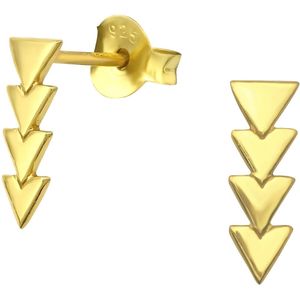 Gold plated oorstekers, driehoekjes
