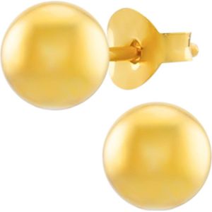 Gold plated oorstekers, gladde bol