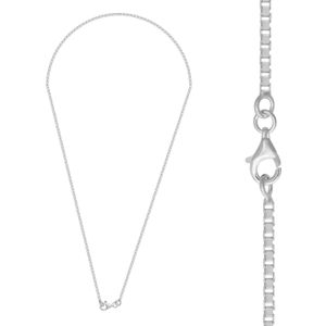 Zilveren basic ketting, 2 mm box chain (vierkante schakel)