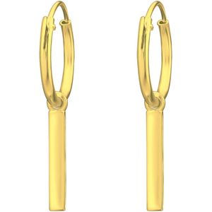 Gold plated oorringen met hanger, staafje