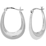 Zilveren oorringen, ovale hoops