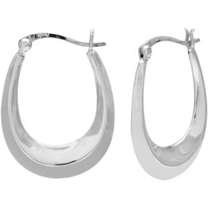 Zilveren oorringen, ovale hoops