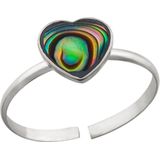 Zilveren teenring, Abalone hart