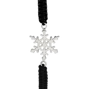 Katoenen armband met zilveren sneeuwvlok