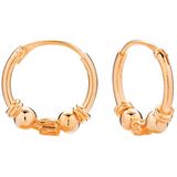 Rose gold plated Bali hoops, bolletjes, slingers