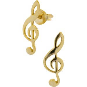 Gold plated oorstekers, muzieknoot