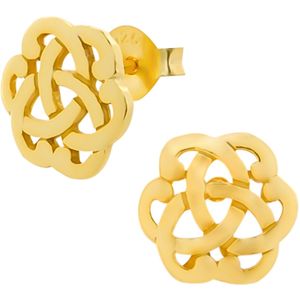 Gold plated oorstekers, opengewerkte bloemvorm