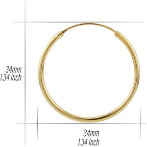 Gold plated oorringen, 34 mm