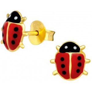 Gold plated oorstekers, lieveheersbeestje