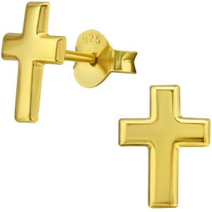 Gold plated oorstekers, kruis