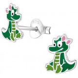 Oorbellen Meisje - Zilveren Kinderoorbellen - Zilveren Oorsteker - Dinosauru - Of Draak