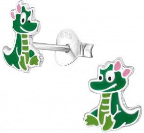 Oorbellen Meisje - Zilveren Kinderoorbellen - Zilveren Oorsteker - Dinosauru - Of Draak