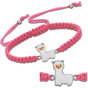 Katoenen armband, zilveren alpaca