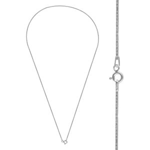 Zilveren basic ketting, diamond cut