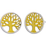 Gold plated oorstekers, tree of life