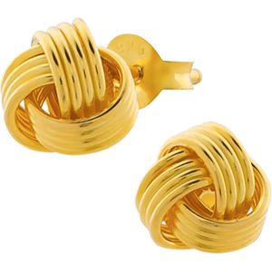 Gold plated oorstekers, knoop