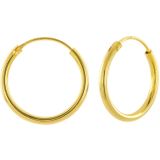 Oorbellen 925 zilver | Oorringen | Gold plated oorringen, 20 mm, 2 mm dik
