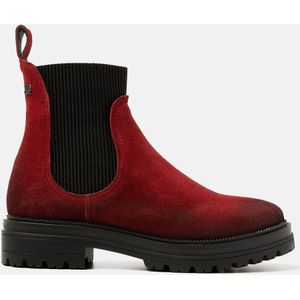 Lazamani  Chelsea boots Dames  Rood  Suède