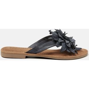 Lazamani - Daisy Leren Dames Slippers Black