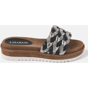 Lazamani  Slippers Dames  Zwart  Leer