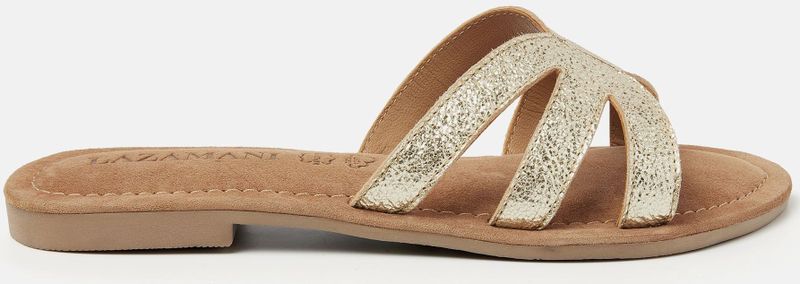 Lazamani  Slippers Dames  Goud  Leer