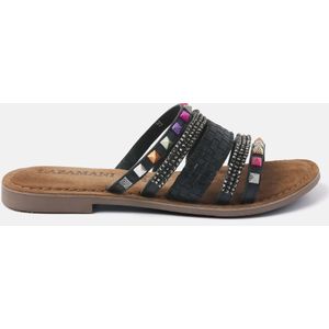 Lazamani  Slippers Dames  Zwart  Leer