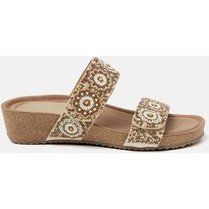 Lazamani  Slippers Dames  Beige  Leer