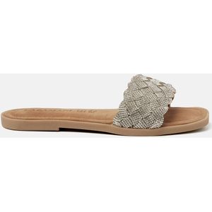 Lazamani  Slippers Dames  Zilver  Strass