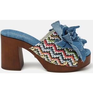 Lazamani  Clogs Dames  Blauw  Raffia