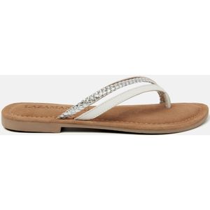 Lazamani  Slippers Dames  Wit  Leer