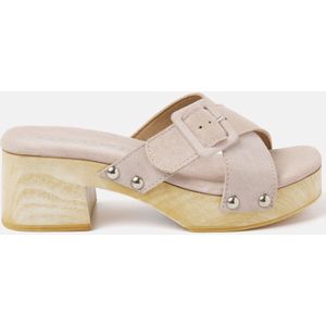 Lazamani  Clogs Dames  Beige  Suède