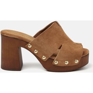 Lazamani  Clogs Dames  Cognac  Suède