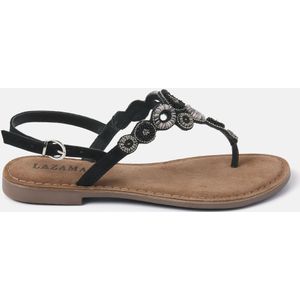 Lazamani  Sandalen Dames  Zwart  Leer