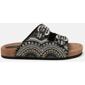 Lazamani  Slippers Dames  Zwart  Leer