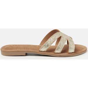 Lazamani  Slippers Dames  Goud  Leer