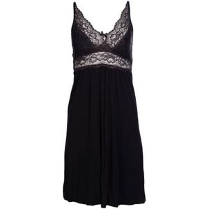 Slipdress zwart of paars met kant