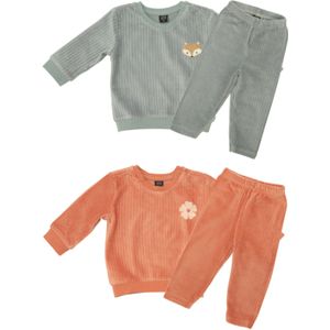 Baby - Pyjama - Blauw - Rib - Maat 62 - 86