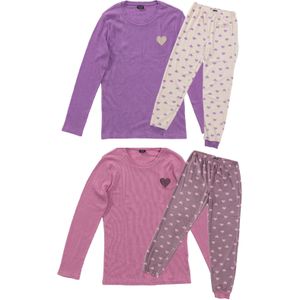 Meisjes pyjama hartjes maat 98/104 - 164/170