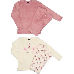 Meisjes Pyjama - Roze - Unicorn Glitter - Coral Fleece