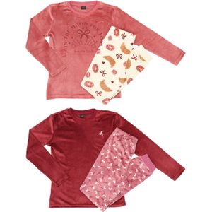 Meisjes pyjama velours maat 92/98 - 128/134