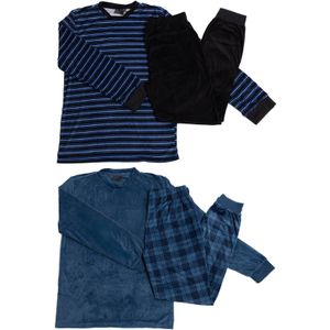 Heren pyjama velours maat M - XXL