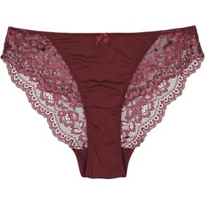 Slip lurex paars met kant maat S - XL