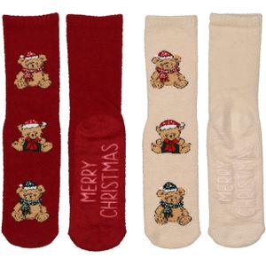 Kerstsokken beren kinderen 2 paar maat 23 - 34