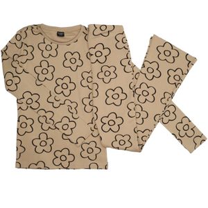 Meisjes pyjama rib bloemen maat 140/146 – 164/170